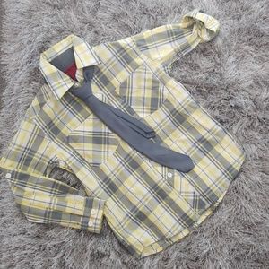 NWT Boys Button Up Easter Shirt With Tie (5)